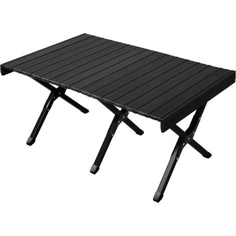 JAWINIO Campingtisch klappbar Falttisch tragbar Aluminium Schwarz