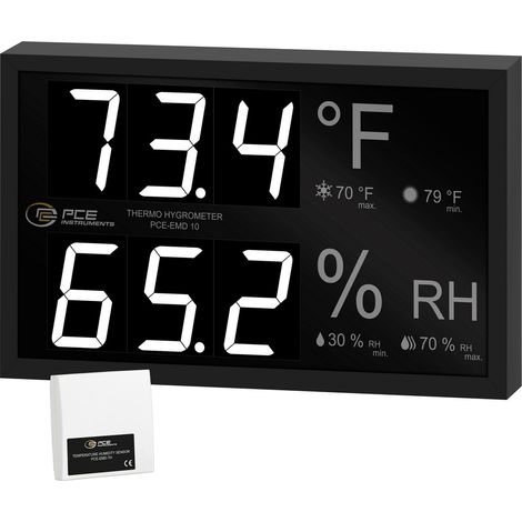 PCE Instruments PCE-EMD 10 Thermo Hygrometer 32,0..122,0 °F0,0..99,9 % r.F.GroßanzeigeAnschluss b (1/5)