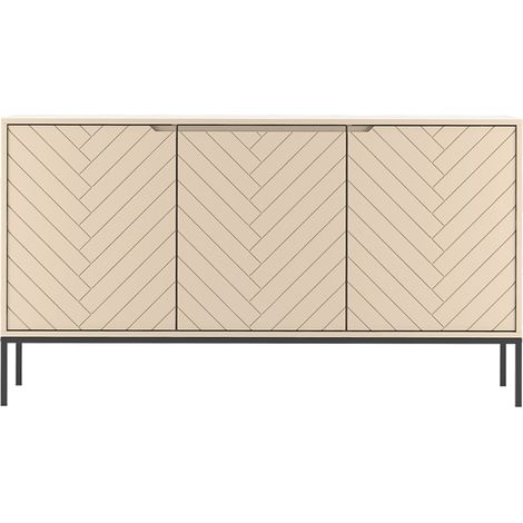 Sideboard 151 cm breit modern in Beige mit gefräster Front ANGERA-140 (1/5)