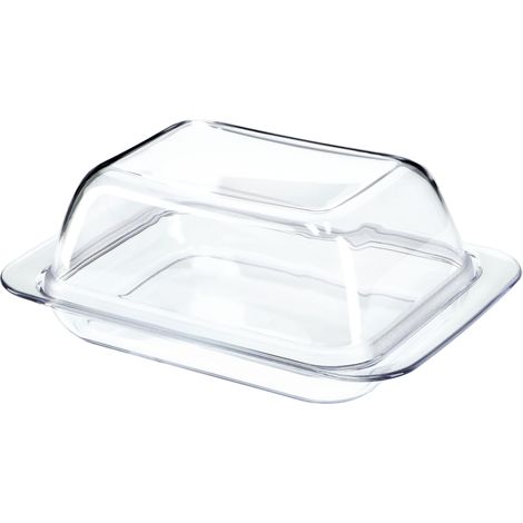 KADAX Butterdose aus Glas, Butterglocke, klare Butterschale mit Deckel und Griff, Butterbehälter, Bu