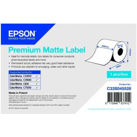 Epson C33S045528 etiqueta de impresora Blanco (1/2)