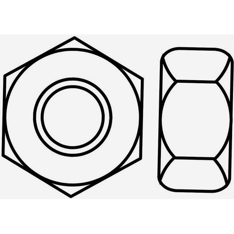 Écrou hexagonal en acier zingué Classe 8 Ø 10mm – Lot de 50 écrous – Compatible vis hexagonales standard – Pour chantiers humides – Vissal