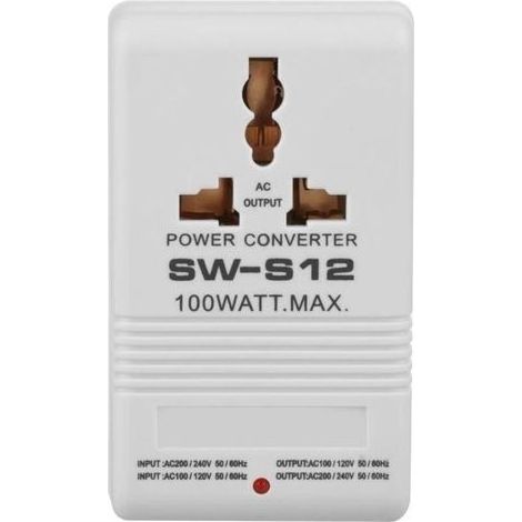 55-60Hz 100W Voltage Converter Adapter, Step-Up Transformer 100V 110V/120V to 220V/240V, Travel GS05377 (1/4)