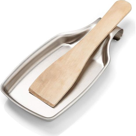 Löffelablage aus Edelstahl für Kochfelder, 21,1 cm x 10,8 cm, robust und langlebig (1/5)