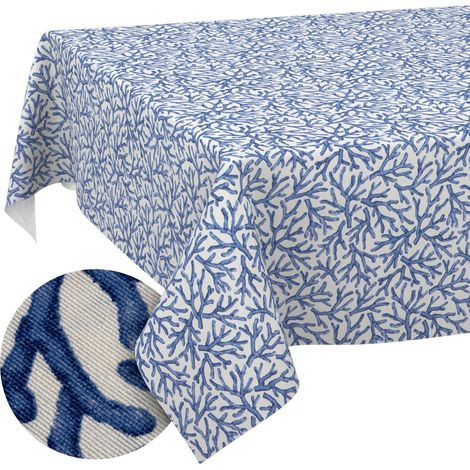 Nappe enduite Corail Bleu 180x140 cm intérieur/extérieur (1/5)