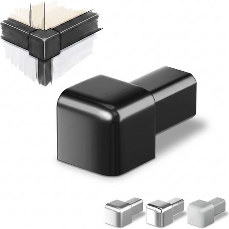 Dalsys Endstück für Fliesenschiene Quadratprofil Aluminium (eloxiert), Fliesenprofil - Schwarz 8mm, 1 Stück