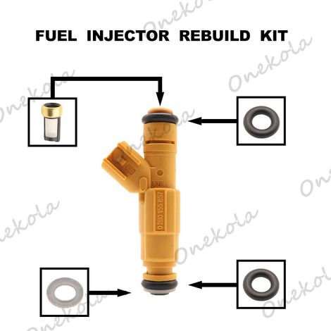 Fuel injector repair kit, seal and filter compatible with Ford, Lincoln and Mercury 0280155857XW7E-A5B (1/2)