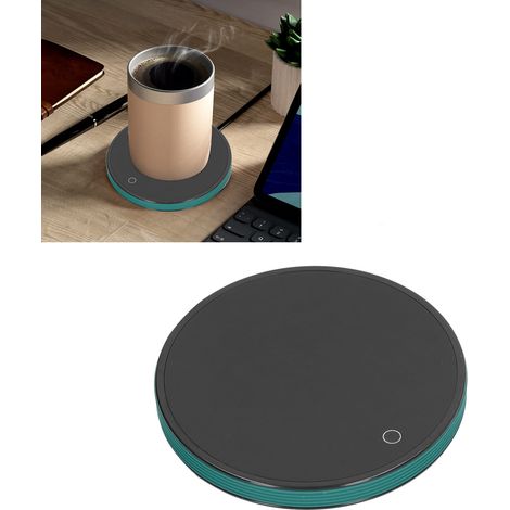 Sous-tasse isolante pour la maison / Support pour tasse à café / Sous-tasse thermique / Chauffe-tasse / Chauffe-tasse / Thé / Bureau / Chauffe-café / Norme européenne 220 V / Vert foncé (1/5)