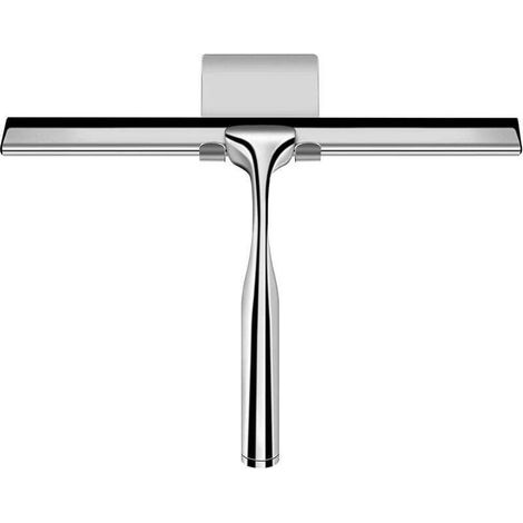 Shower squeegee, window squeegee, stainless steel shower squeegee, 12 inch shower squeegee with wall bracket without drilling for shower doors, bathrooms, kitchens, window cleaning