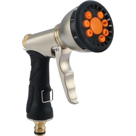 FENOPLASTICAGarden Metal Spray Gun, High Pressure Water Gun, 9 Adjustable Models for Watering Plants, Car Washing, Pet Bathing (1/5)