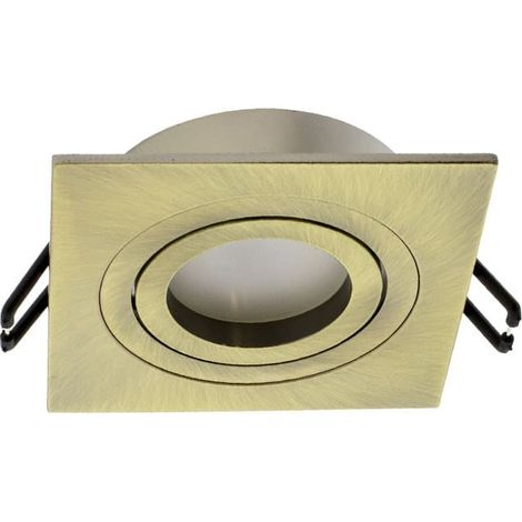 Aro empotrable encuadrado basculante "Helium" GU10 (230V) IP20 fabricado en aluminio color oro viejo (1/4)