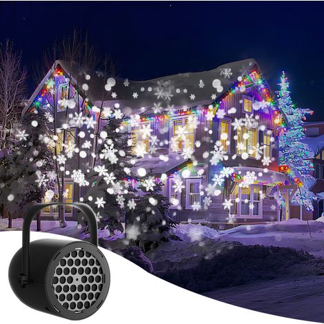 Projecteur de flocons USB en tube - lumière blanche, effet blizzard, corps noir, décoration Noël (1/5)