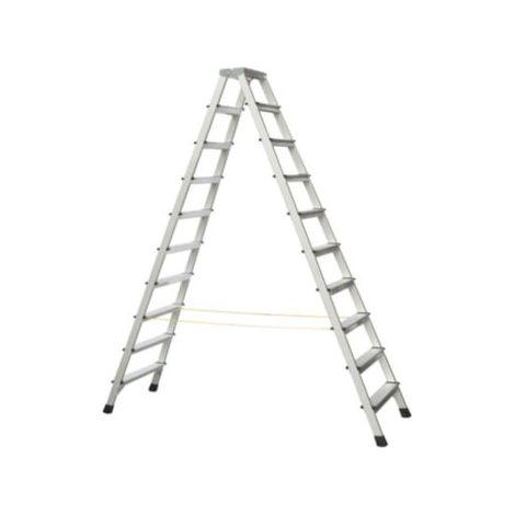Stufenstehleiter 2x10 Stufen Alu.elox.Gesamt-H.2710mm Stufen genietet ZARGES (1/5)