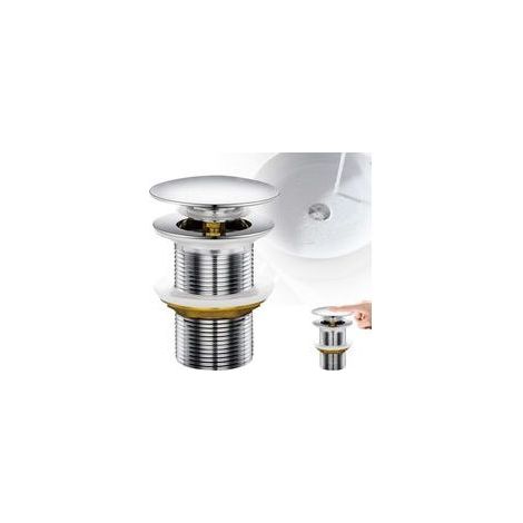 Bonde de Lavabo, Pop Up Bonde Lavabo Universel, Bonde Lavabo Clic Clac,Vidage Salle de Bain Acier Inoxydable Sans Trop-Plein Anti-Colmatage Argent pour Vasque Salle de Bain Avec Universel (1/5)