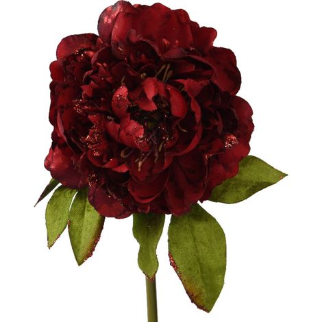 Fiore peonia in poliestere decorazione per albero di Natale e composizioni h 53 cm (1/2)