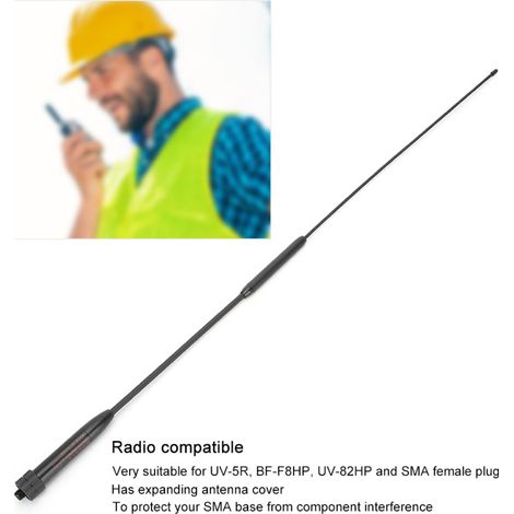 Antena flexible de aleación de aluminio de doble frecuencia profesional RH901S con conector SMA hembra (144/430 MHz)