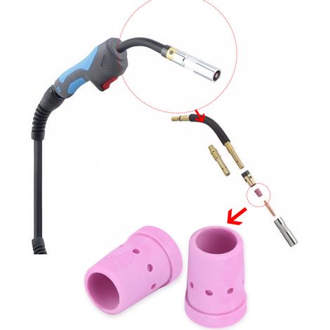 Diffuseur de gaz pour torche de soudage MIG/MAG à refroidissement par air Panasonic type 350A (20 pièces) (1/3)