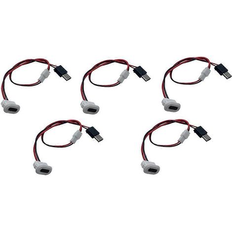 Lot de 5 câbles d'extension mâle-femelle USB-C pour station de charge et lampe frontale de bureau. (1/5)
