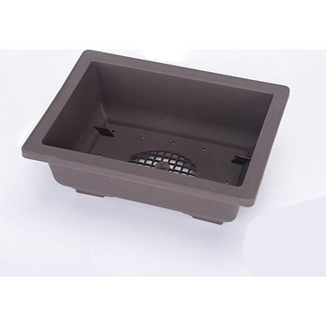 Petit pot rectangulaire pour plantes succulentes avec soucoupe, système de drainage simple, pot épais