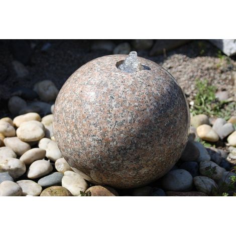 Polished Drilled Pinky Granite Sphere Water Feature - 40cm Dia