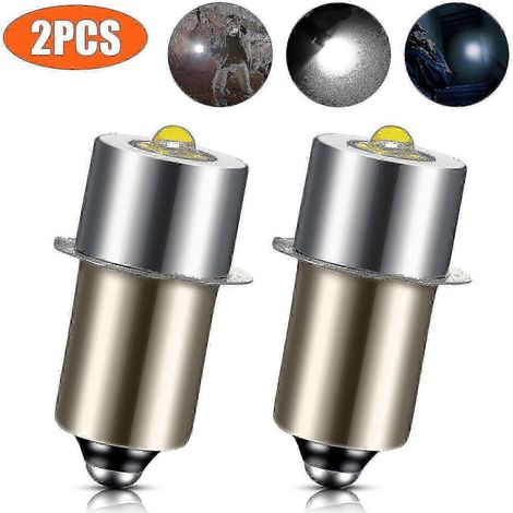 Ampoules LED compatibles pour lampes torches Maglite - Ampoules de remplacement P13.5S DC6V-24V 6500K 3W (paquet de 2) (1/5)