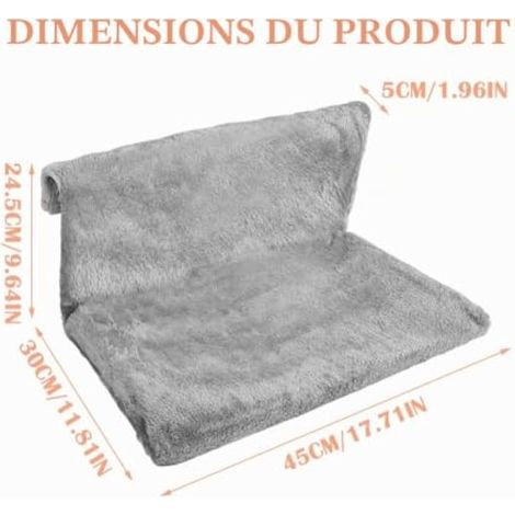 Cat Bed for Heaters, Lit chauffant pour chat avec housse en peluche douillette - Lit chauffant douillet pour chat - Convient à tous les radiateurs (gris) (1/4)