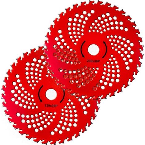Set mit 2 ungelabelten 9-Zoll (23 cm) 36-Zahn-Hartmetallklingen für Freischneider, Trimmer und herkömmliche Freischneider. (1/4)