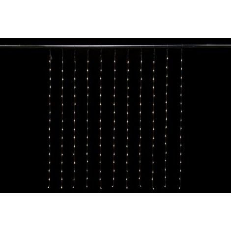 Guirlande Lumineuse - Filet Cascade LED 176 Lampes Blanc Froid - 1 5 M x 1 7 M - Câble Transparent - Modulateur 6 Effets - 24 V - IP44 (1/2)