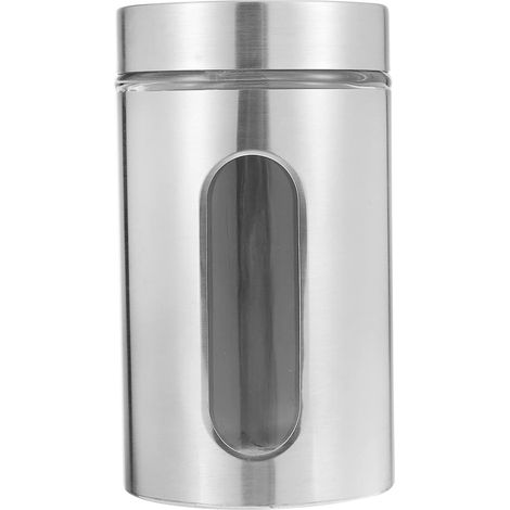Boîte en acier inoxydable pour fenêtre 950 ml, idéale pour thé, café, sucre en poudre (1/5)