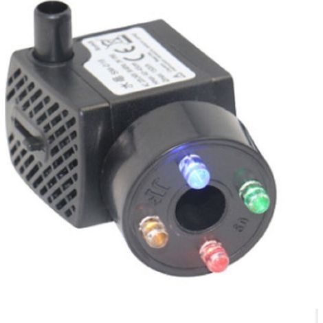 Pompe de fontaine 300 L/h avec 4 lumières LED multicolores - Hauteur de levage max 80 cm - Silencieuse et protection anti-séchage (1/5)