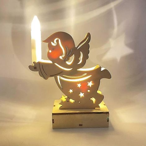 Ange décoratif de Noël pour intérieur avec bougie lumineuse, décoration de bureau G (1/4)