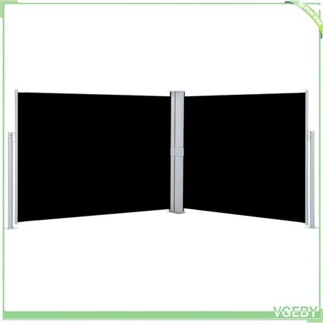 Auvent latéral rétractable - FAFEICY - 48484 - Noir - 140 x 0-1000 cm - Écran rétractable double face (1/5)