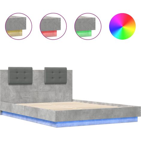Maison Exclusive - Estructura de cama cabecero luces LED gris hor