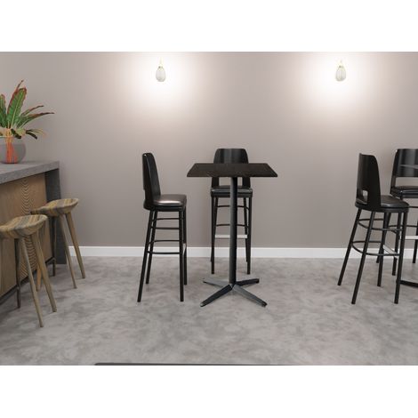 Pied de table de bar d'intérieur en acier noir Sybella