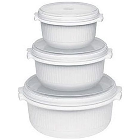 Emsa 459061200 Micro Family Set Contenitori per Microonde 3 pezzi 0.5L 1L 1.5L lavastoviglie congelatore colore Bianco (1/3)