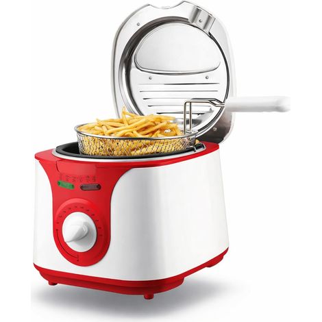 Friggitrice elettrica ad olio 2L con cestello a immersione regolabile