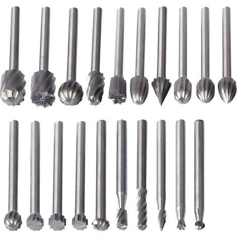 YMYNY 20 Stück HSS-Rotationsfräser, Rotationsfräser, Frässtifte, Holzbearbeitungs-Fräswerkzeug, Zubehör, Rotationswerkzeug (1/4)