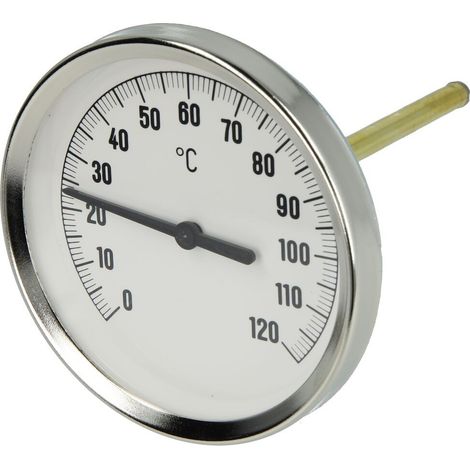 Thermomètre diamètre 80 bimétallique 0 - 120 °C douille 100 mm diamètre 6 mm