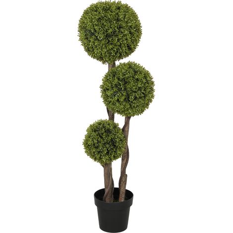 JSSEVN - Boj artificial, planta artificial, aspecto realista, para exteriores, verde y negro. (1/5)