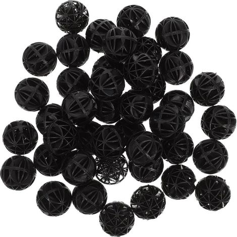 Bio-balles pour filtration d'aquarium, pour le nettoyage du filtre, paquet de 100, noires. (1/5)