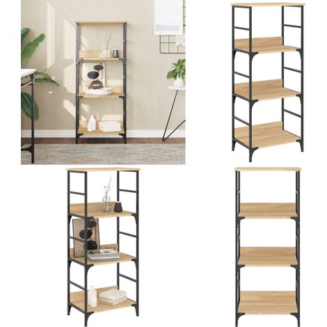 Bibliothèque chêne sonoma 50x33x117,5 cm bois d'ingénierie - Bibliothèque Murale - Bibliothèque Industrielle - Étagère Ouverte - Meuble Rangement - Rangement Intérieur - Home & Living (1/5)