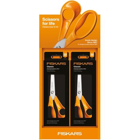 Display Ciseaux Cuisine Fiskars 21cm Lames Inox, Coupe Précise, Confort Ergonomique - Fiskars