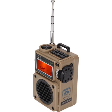 Radio numérique HRD-701 avec synchronisation complète, carte mémoire, lecteur de musique Bluetooth portable pour la maison et l'extérieur, couleur kaki. (1/5)