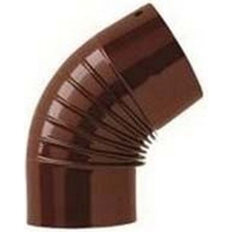 1PZ GOMITO 45° PORCELLANATO PER STUFE A LEGNA MARRONE LUCIDO - ø cm.10