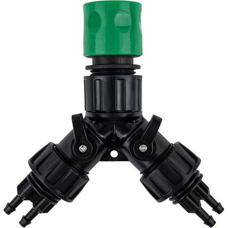 Adaptateur de robinet d'irrigation goutte à goutte à 4 voies pour jardin, séparateur de 1,9 cm avec connecteurs de tuyau de 6,35 mm, système d'arrosage automatique pour bonsaï, plantes en pot, serre
