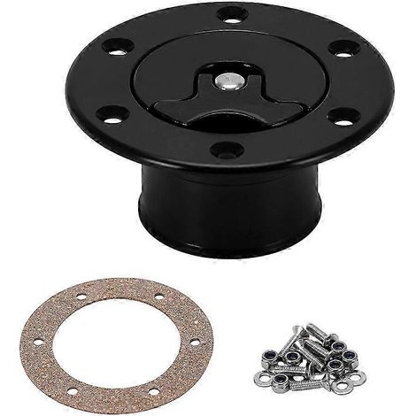 Bouchon de réservoir de carburant/réservoir tampon en aluminium usiné, montage affleurant, 6 boulons, surface oxydée, diamètre d'ouverture 35,5 mm (1/5)