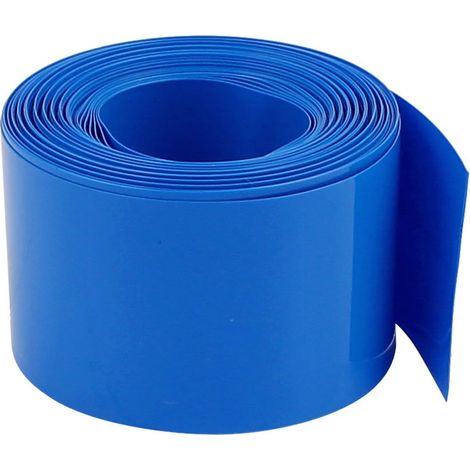 Gaine Thermorétractable Emballage Batterie PVC Tuyau Tube 40mm Plat Largeur pour 18650 Fourniture 2,1m Long Bleu (1/2)