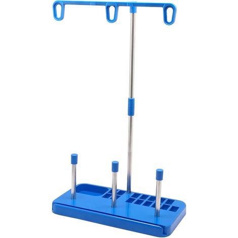 Porta rocchetto di filo applicabile, porta rocchetto a tre coni, supporto per filo da cucito in plastica per 3 rocchetti, per accessori da ricamo per macchine da cucire domestiche, blu