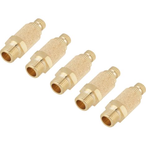 Silenziatore pneumatico in ottone (confezione da 5) con controllo del flusso d'aria e valvola da 1/8 BSP. (1/5)