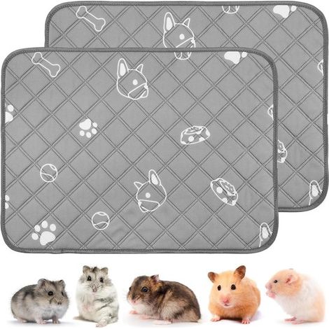 Tappetini assorbenti per porcellini d'India, confezione da 2 tappetini lavabili assorbenti per urina di piccoli animali — Tappetini ad assorbimento rapido per conigli, criceti e cuccioli — 35x50 cm (1/5)
